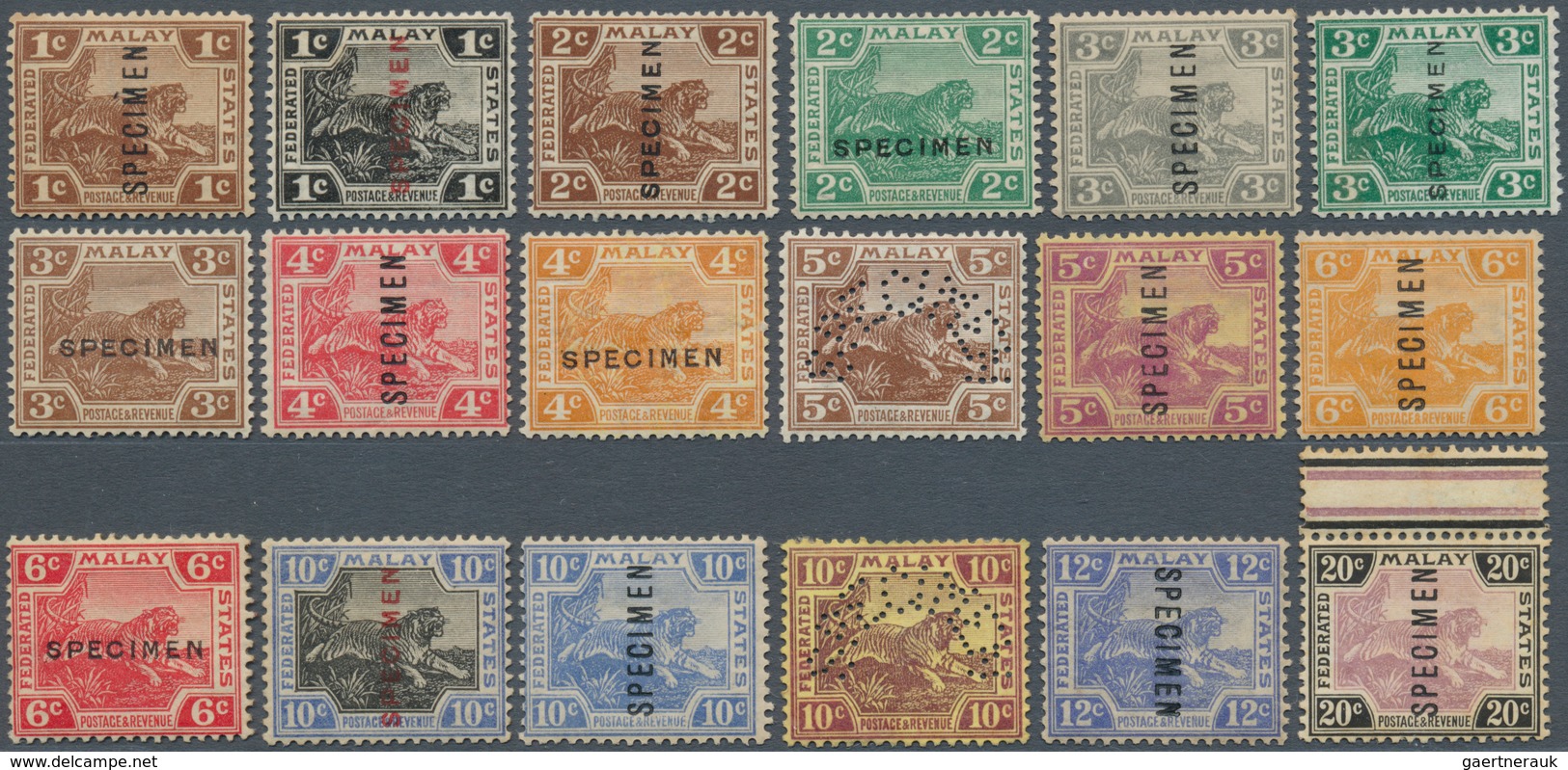 05575 Malaiischer Staatenbund: 1922-34 Definitives, Complete Set Of 30 Up To $5, Wmk Mult Script CA, All O - Federated Malay States