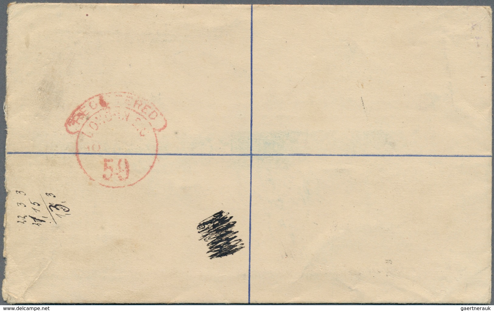 05580 Malaiischer Staatenbund: 1923 (15.11.), Registered Letter 'Tiger' 10c. Blue Uprated With Tiger 2c. G - Federated Malay States