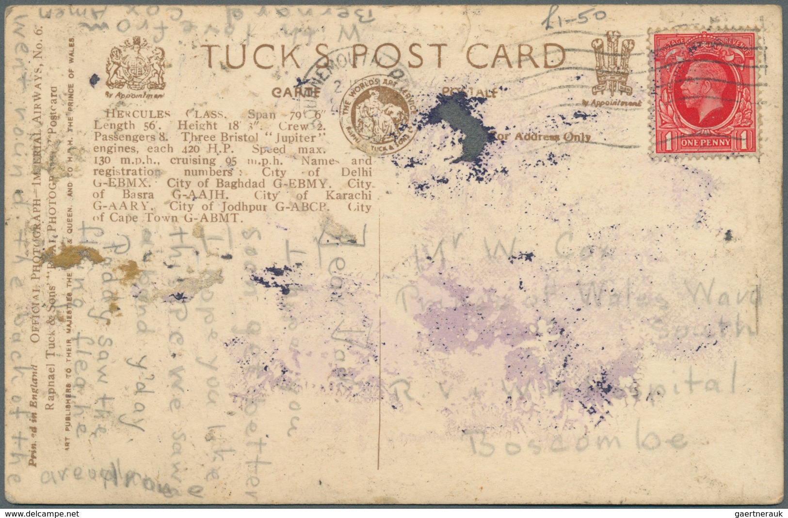 05594 Malaiischer Staatenbund: 1934 (20.1.), Airmail Cover Endorsed 'Imperial Air Mail' Bearing Diff. Tige - Federated Malay States