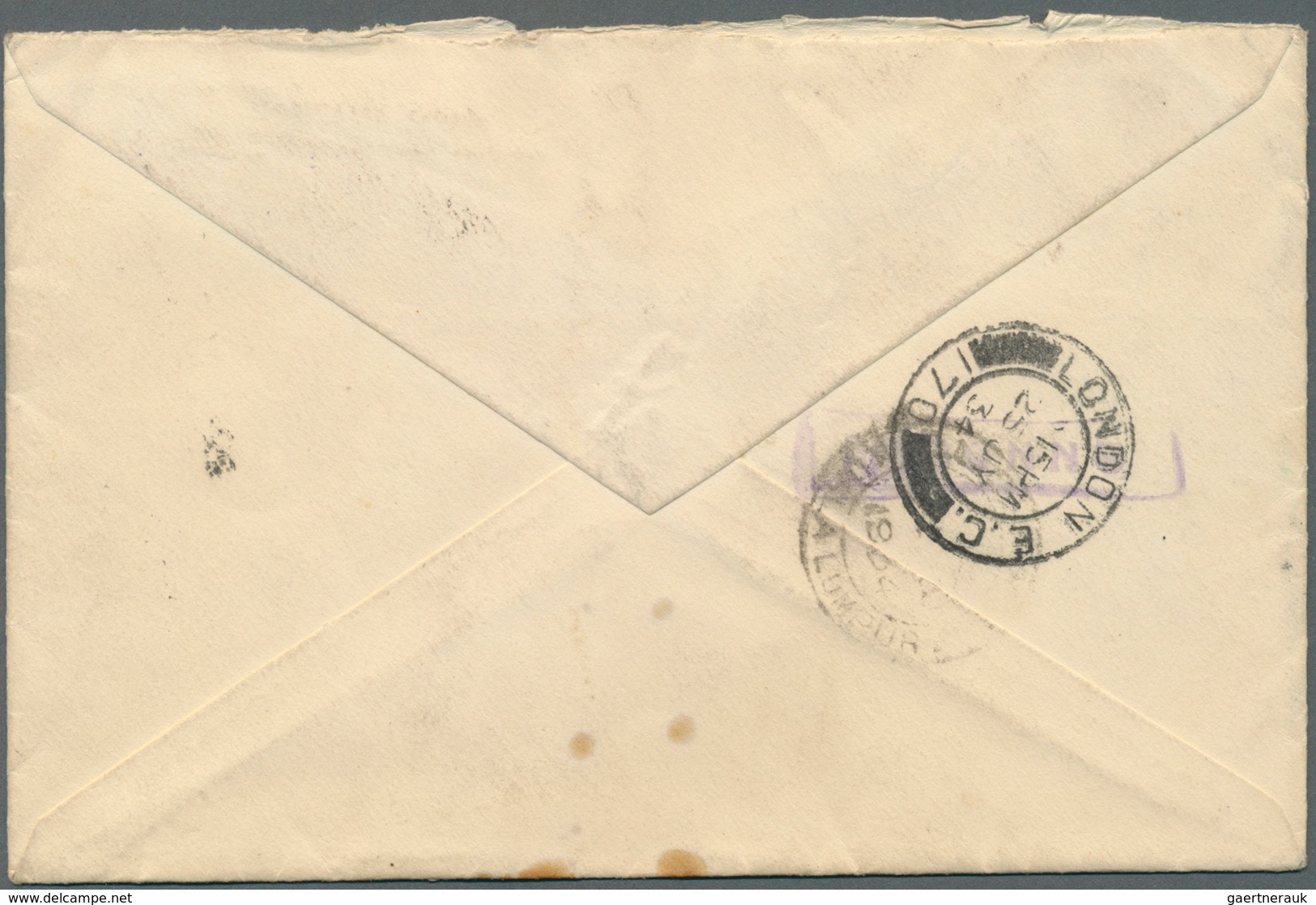 05600 Malaiischer Staatenbund: 1934, Three 'Imperial Airways' Airmail Covers Bearing Tiger Stamps At 40c. - Federated Malay States