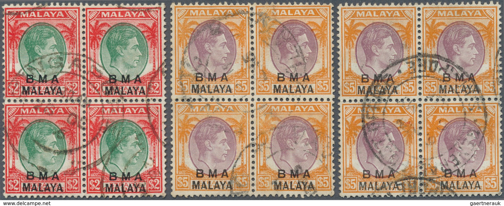 05620 Malaiische Staaten - Britische Militärverwaltung: 1945/1948, KGVI Overprints 1c. - $5, Group Of 34 B - Malaya (British Military Administration)