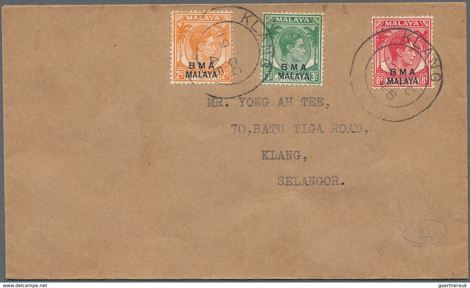05622 Malaiische Staaten - Britische Militärverwaltung: 1945 (19.10.), KGVI Stamps With 'BMA MALAYA' Opt. - Malaya (British Military Administration)