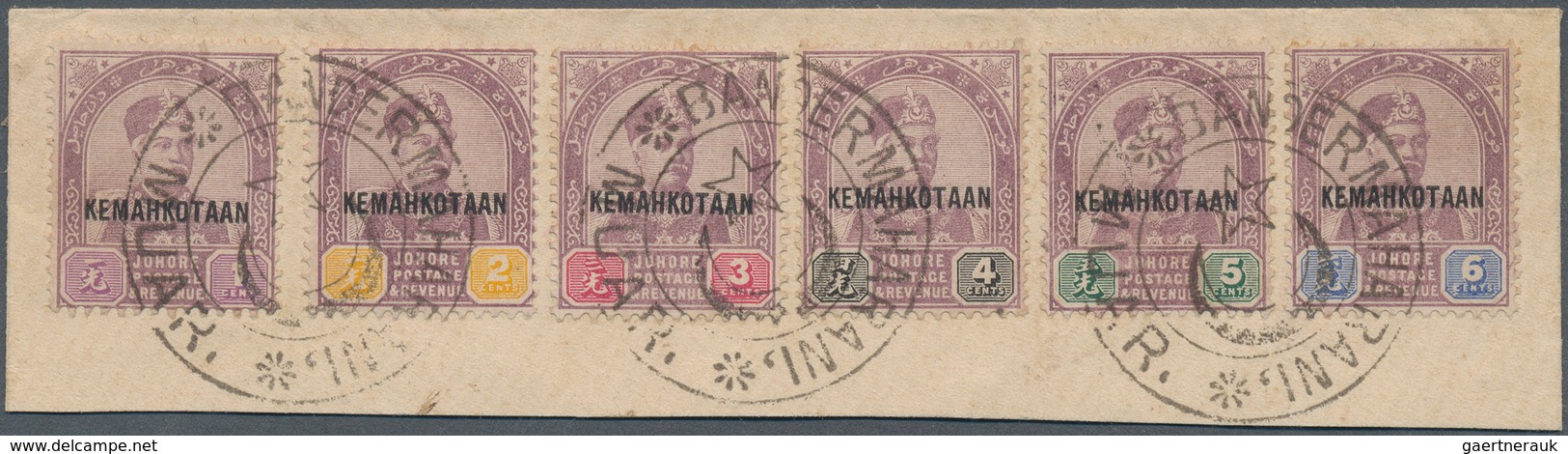 05641 Malaiische Staaten - Johor: 1896, Coronation Of Sultan Ibrahim Part Set Of Six 1c. To 6c. With Overp - Johore
