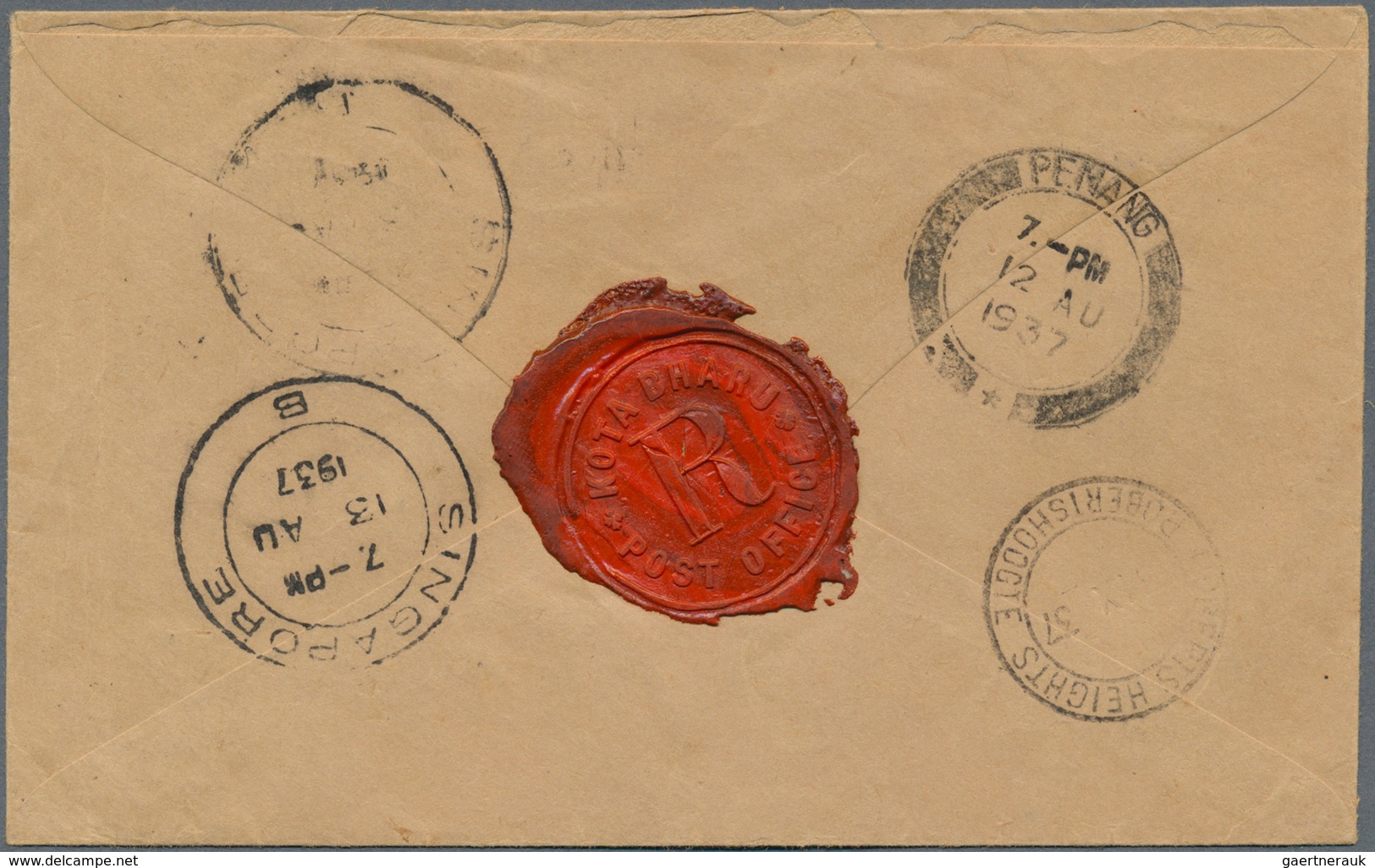 05993 Malaiische Staaten - Kelantan: 1937 (10.8.), Sultan Ismail Four Different Stamps (1c. Grey-olive/yel - Kelantan