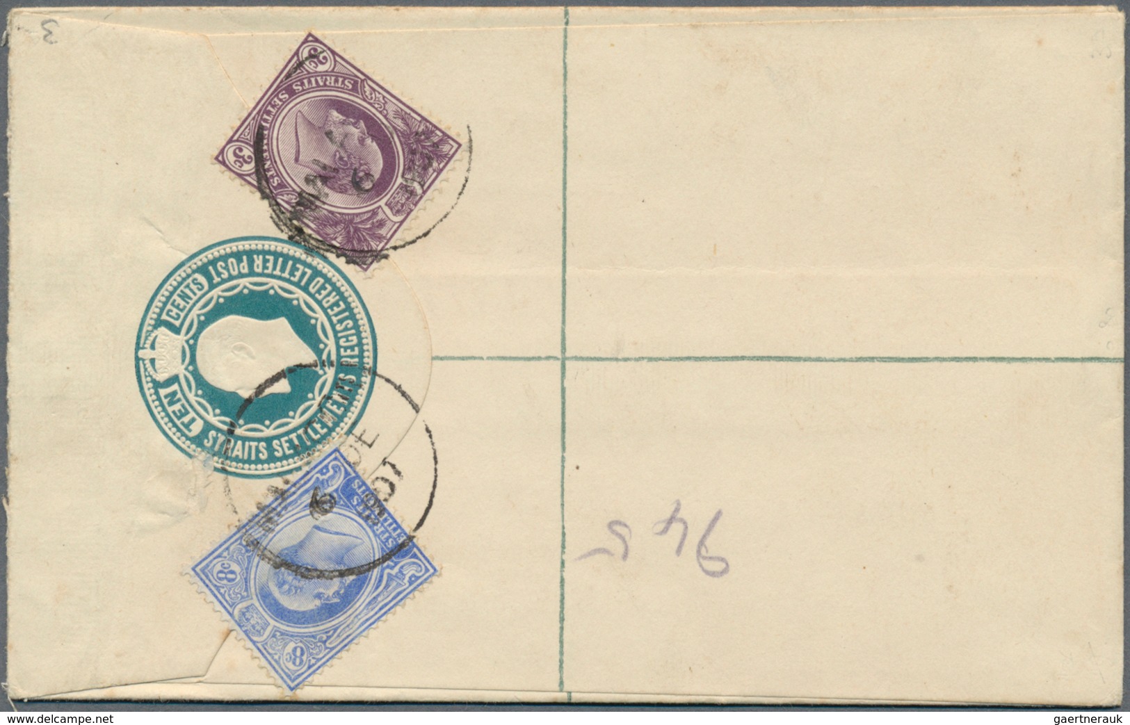 06040 Malaiische Staaten - Malakka: 1907 (6.12.), Straits Settlements Registered Letter KEVII 10c. Blue Em - Malacca