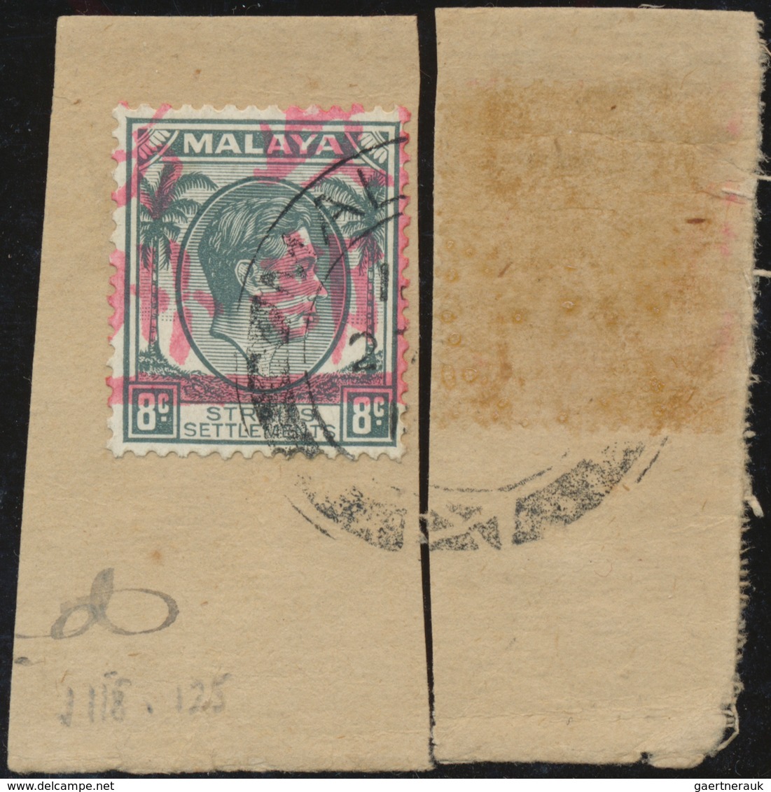 06068 Malaiische Staaten - Malakka: Japanese Occupation, 1942, KGVI With Large Seal, Set 1 C.-$1 Used; Cer - Malacca