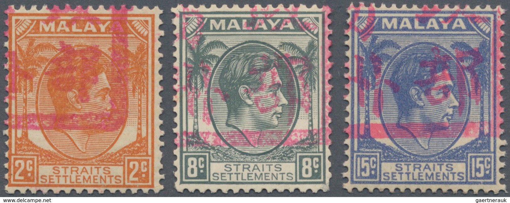 06070 Malaiische Staaten - Malakka: Japanese Occupation, 1942, KGVI With Ovpt. Part Of With Large Red Seal - Malacca