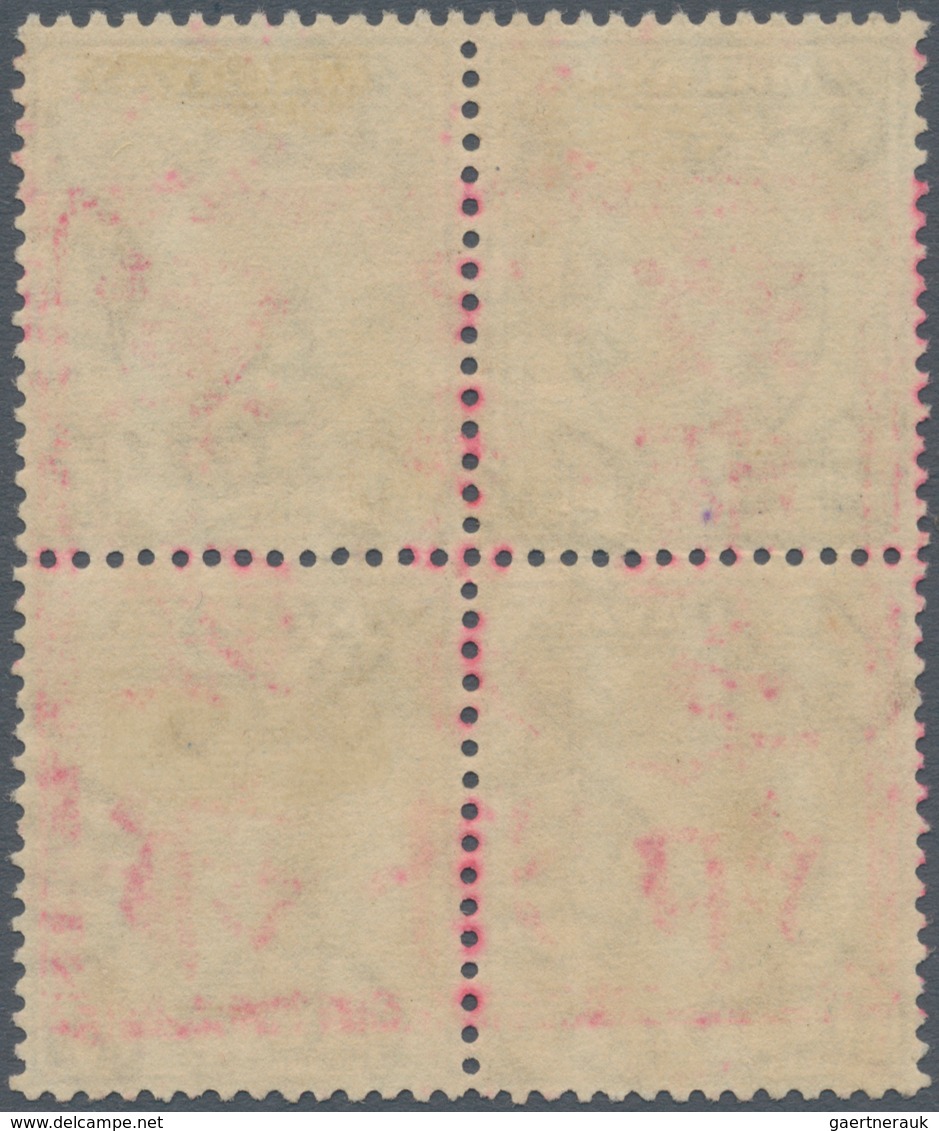 06074 Malaiische Staaten - Malakka: Japanese Occupation, 1942, KGVI 25C., A Block Of Four Canc. "MALACCA 3 - Malacca