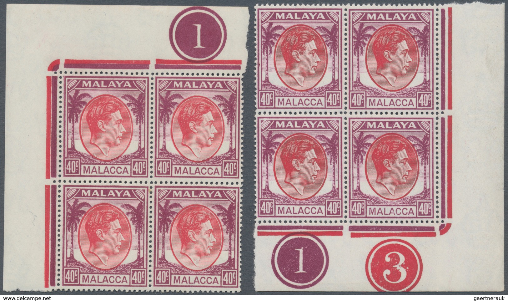 06082 Malaiische Staaten - Malakka: 1949, KGVI, 2c., 4c., 5c., 6c., 8c., 8c., 12c., 15c., 20c. And 40c., 1 - Malacca