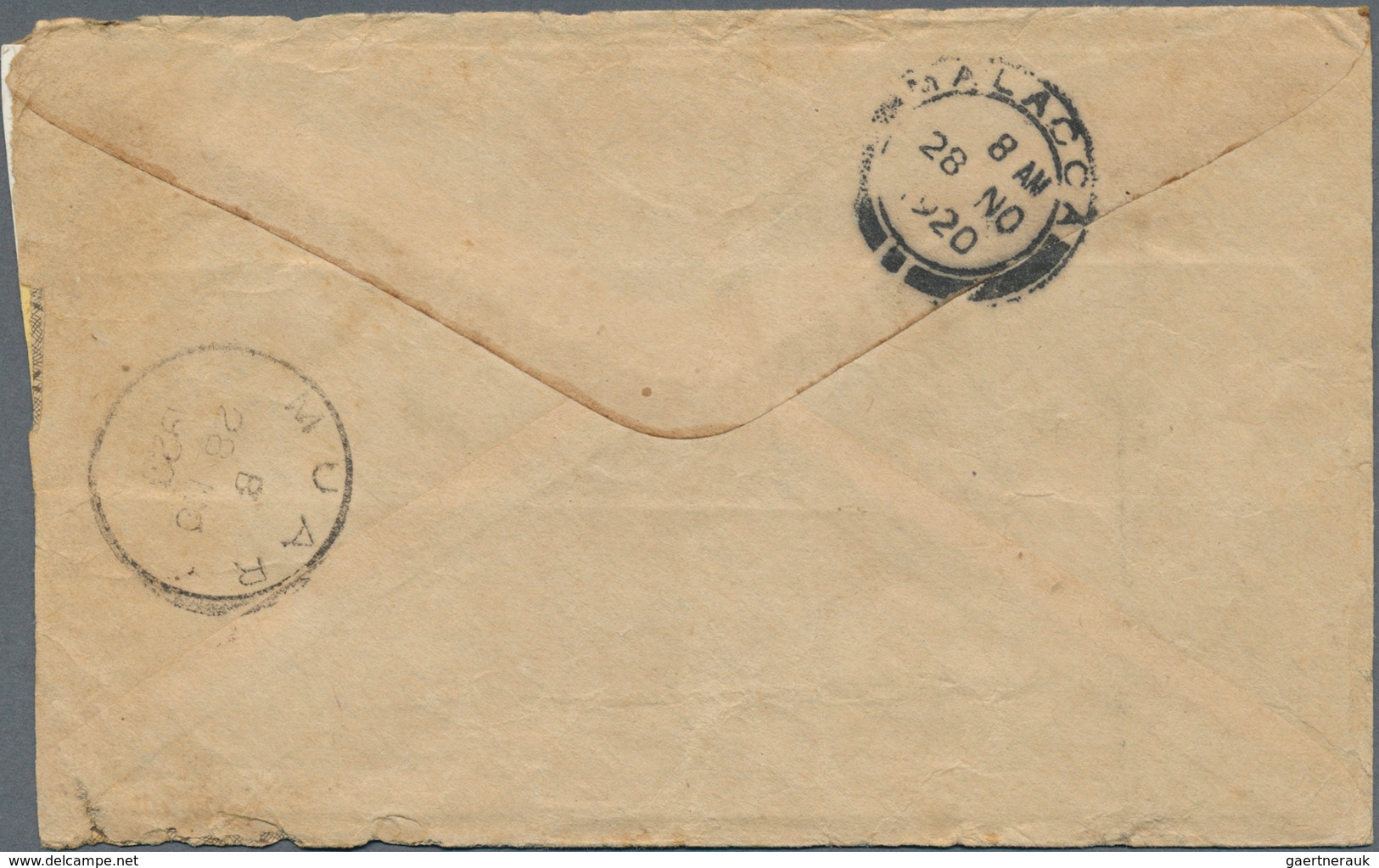 06112 Malaiische Staaten - Negri Sembilan: 1920/1924, REMBAU: Two Covers Bearing FMS Tiger Stamps 6c. Oran - Negri Sembilan