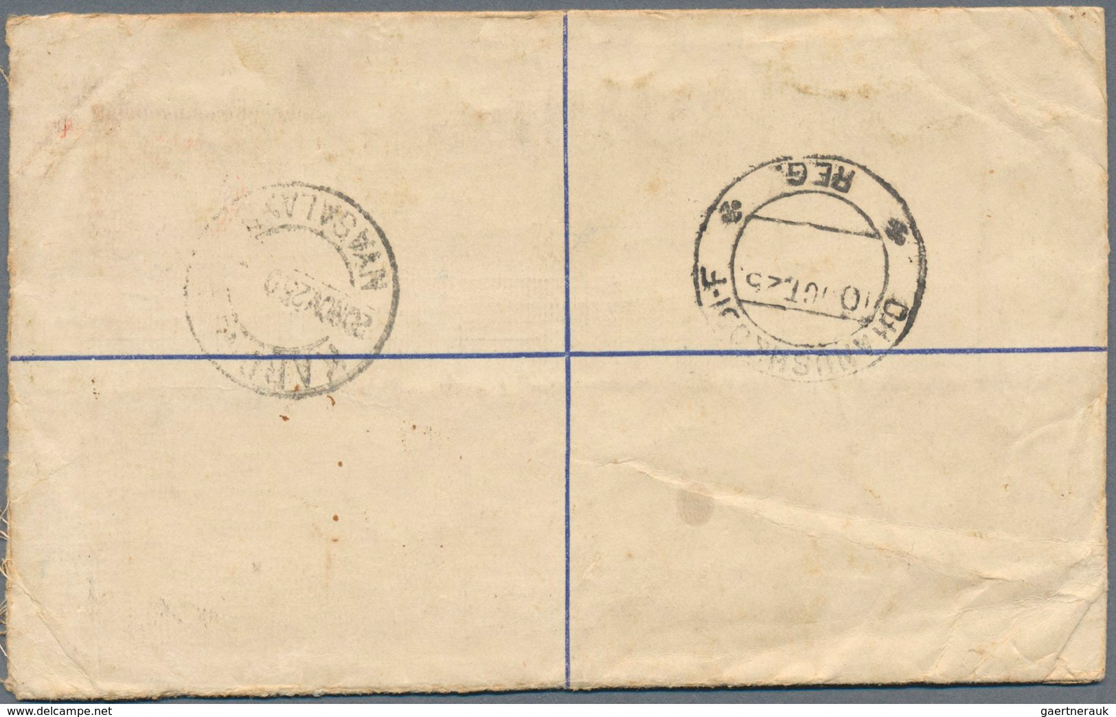 06116 Malaiische Staaten - Negri Sembilan: 1925, 6c. Orange (faults) Uprating A Registered Stationery Enve - Negri Sembilan