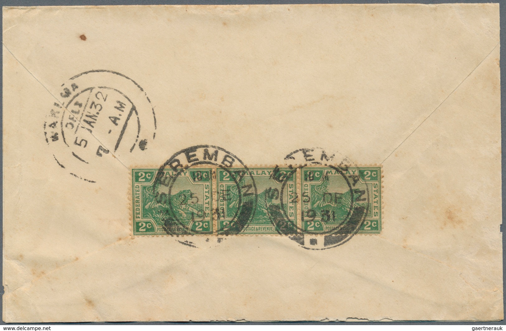 06122 Malaiische Staaten - Negri Sembilan: 1931/1941, SEREMBAN: six covers incl. three airmails and one pi