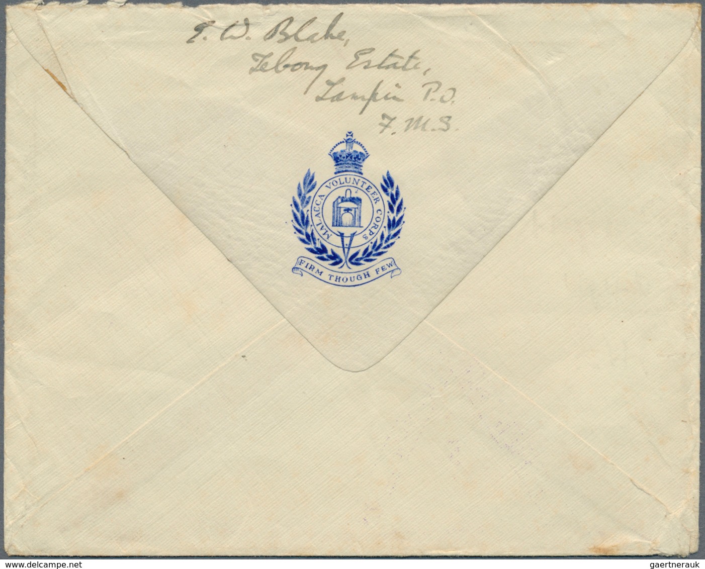 06123 Malaiische Staaten - Negri Sembilan: 1931/1940, TAMPIN: Federated Malay States Two Covers Bearing Di - Negri Sembilan