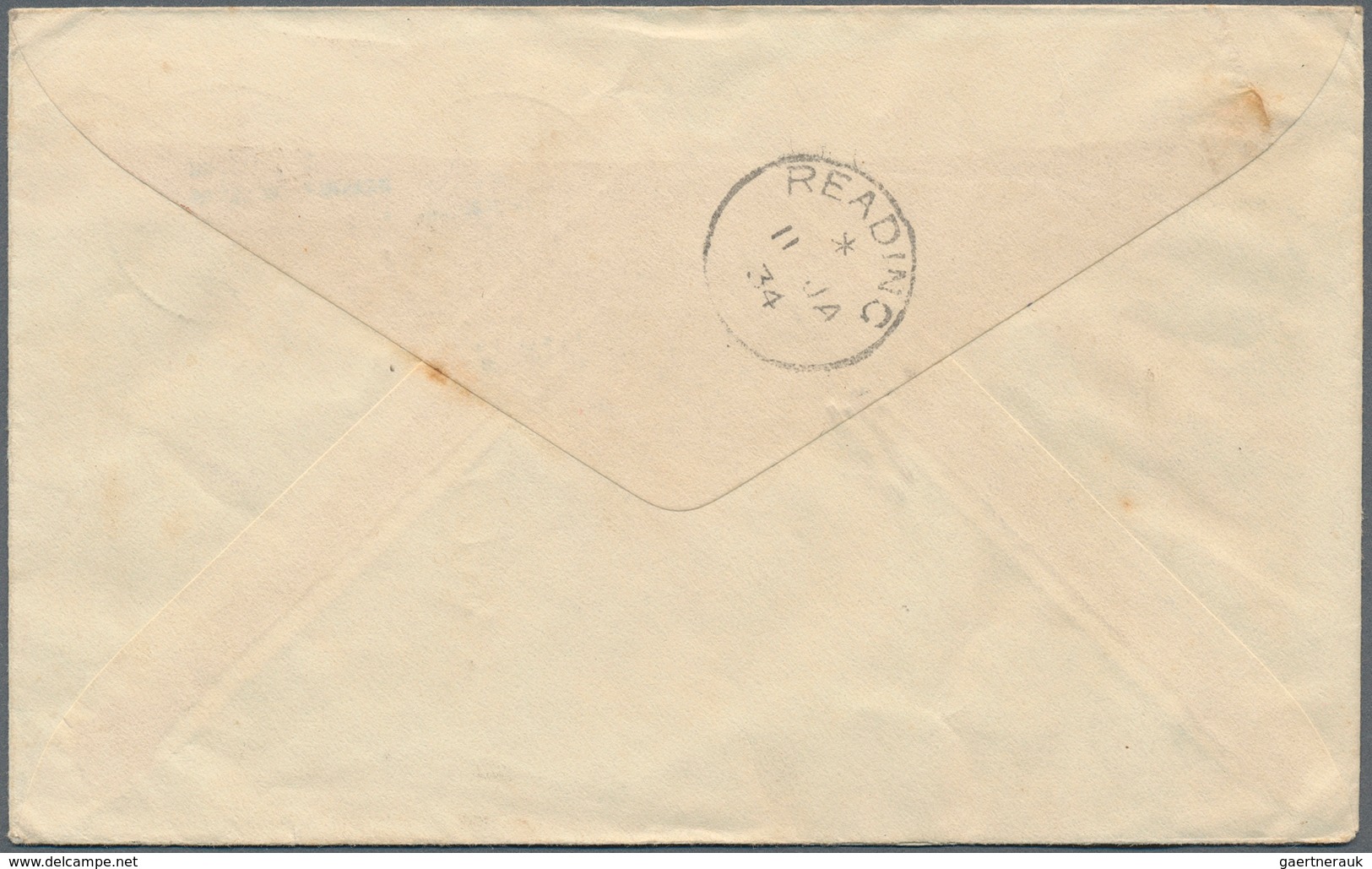 06128 Malaiische Staaten - Negri Sembilan: 1933 (28.12.), Flight Cover Bearing Tiger Stamps 2c. Green, 6c. - Negri Sembilan