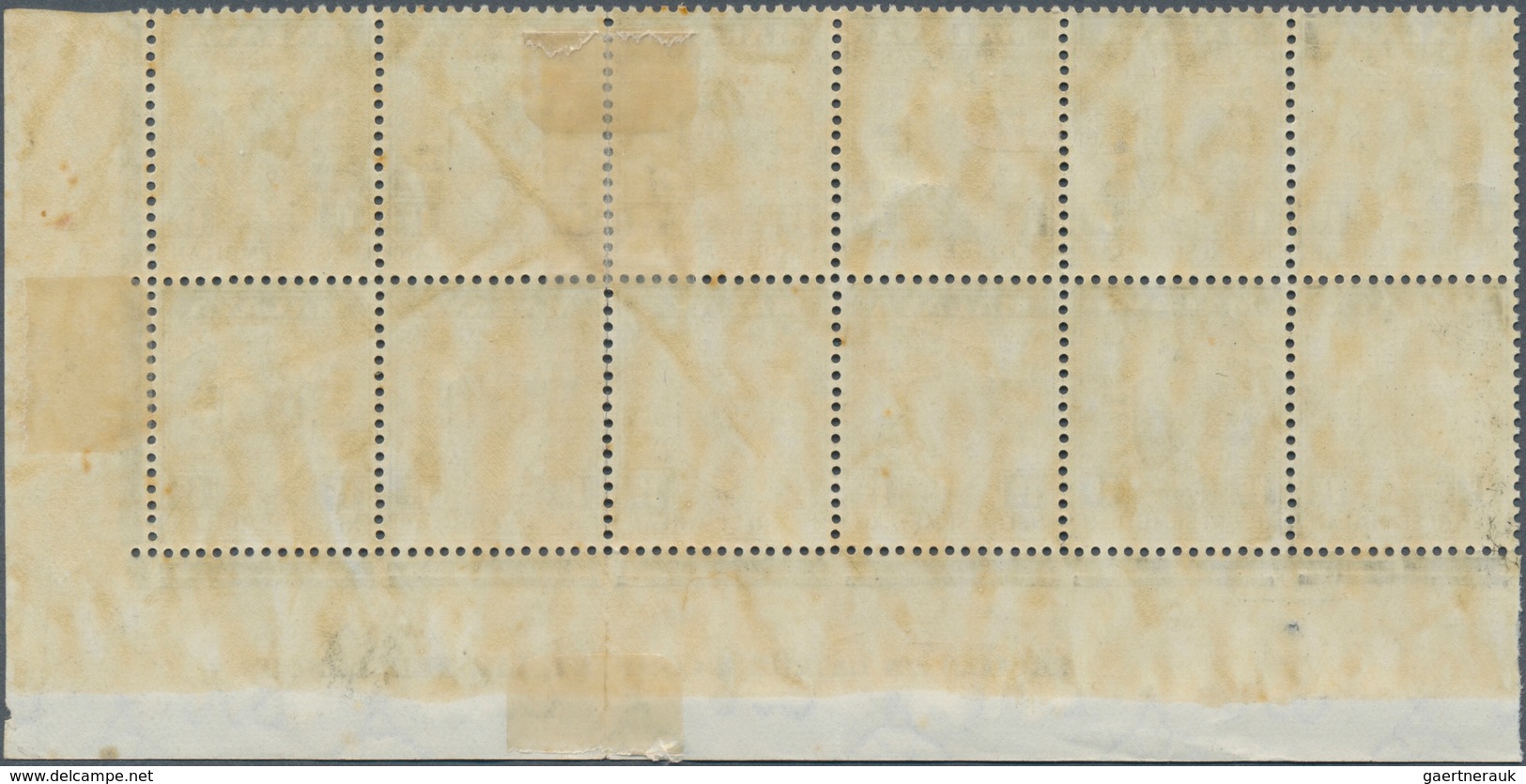 06139 Malaiische Staaten - Negri Sembilan: 1936, 1c. Black, Marginal Block Of Twelve (folded/separated) Fr - Negri Sembilan