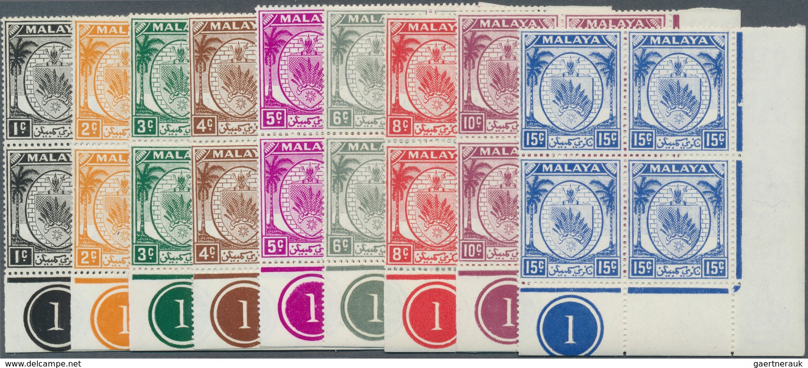 06210 Malaiische Staaten - Negri Sembilan: 1949/1955, Arms Of Negri Sembilan 19 Different Stamps Incl. The - Negri Sembilan