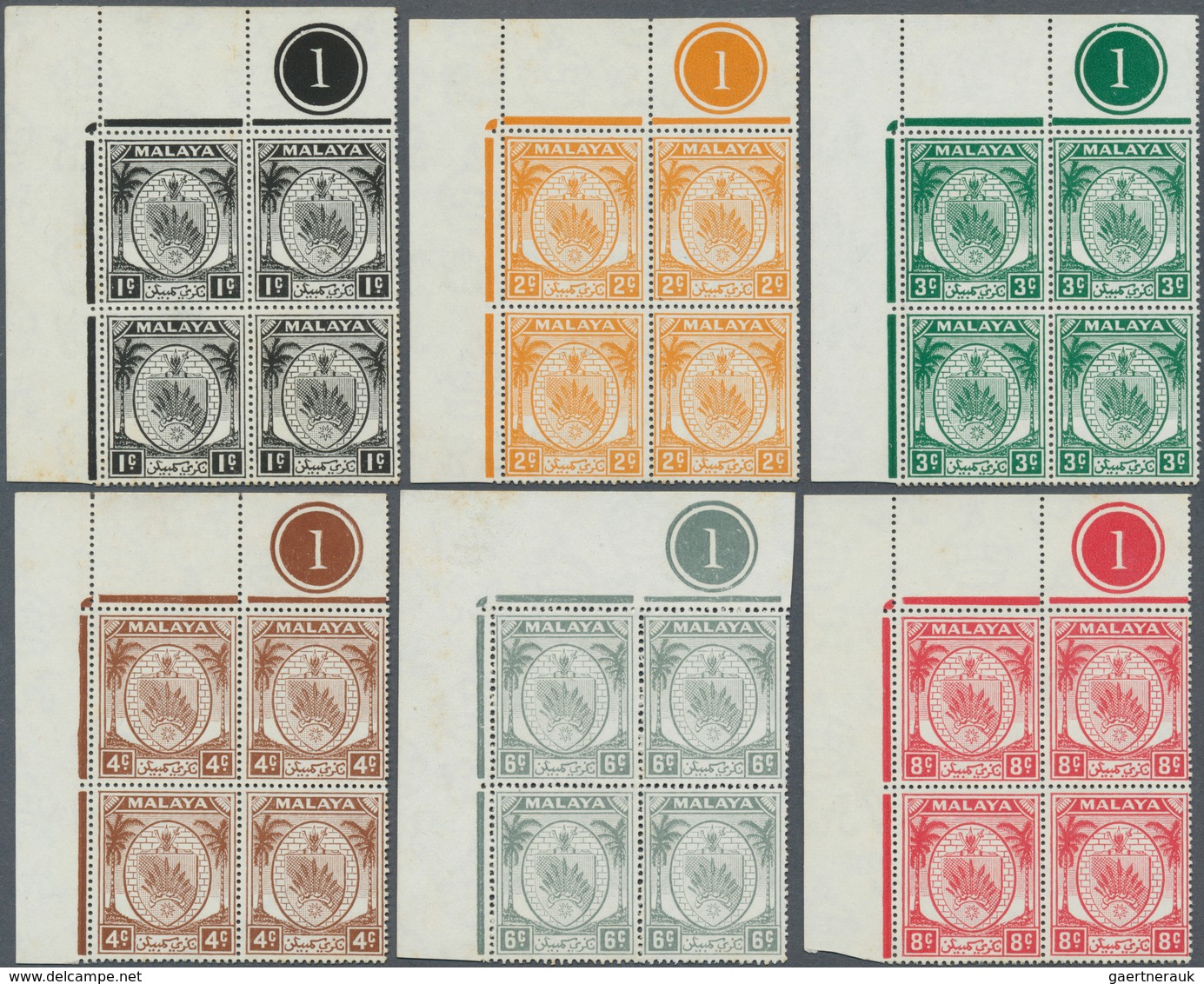 06213 Malaiische Staaten - Negri Sembilan: 1949/1952, Definitives Coat Of Arms, 1c. To $1, 13 Values (excl - Negri Sembilan