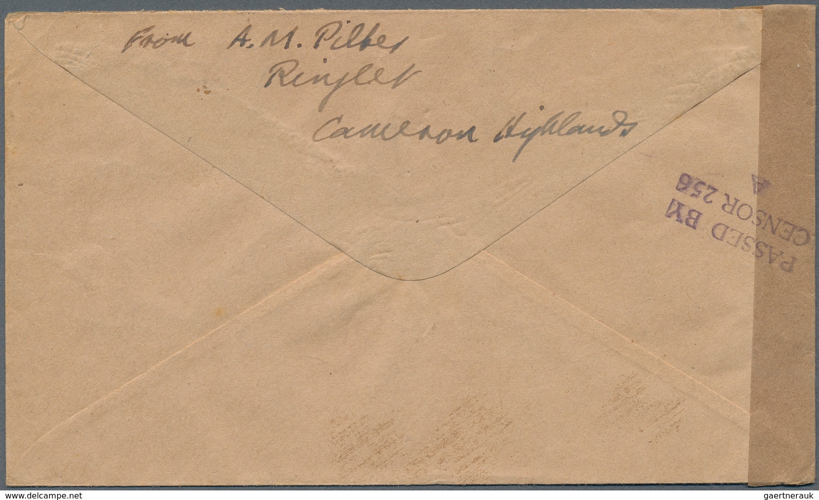 06273 Malaiische Staaten - Pahang: 1941, 8 C Grey, Single Franking On Cover With Double Circle Dater RINGL - Pahang