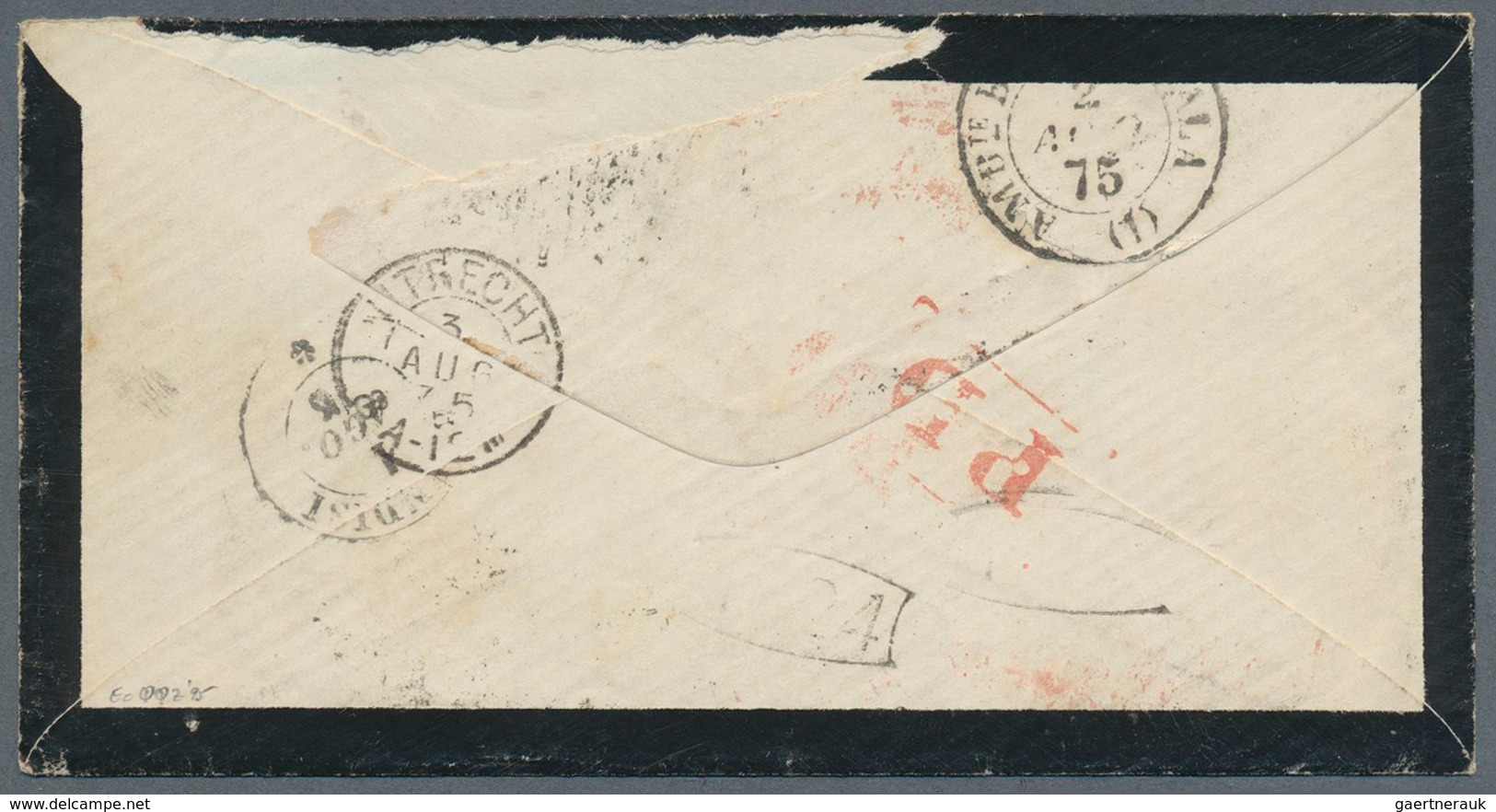 06325A Malaiische Staaten - Penang: 1875, Mourning Cover Sent From PENANG Franked With 4 And 30 Cenr QV To - Penang