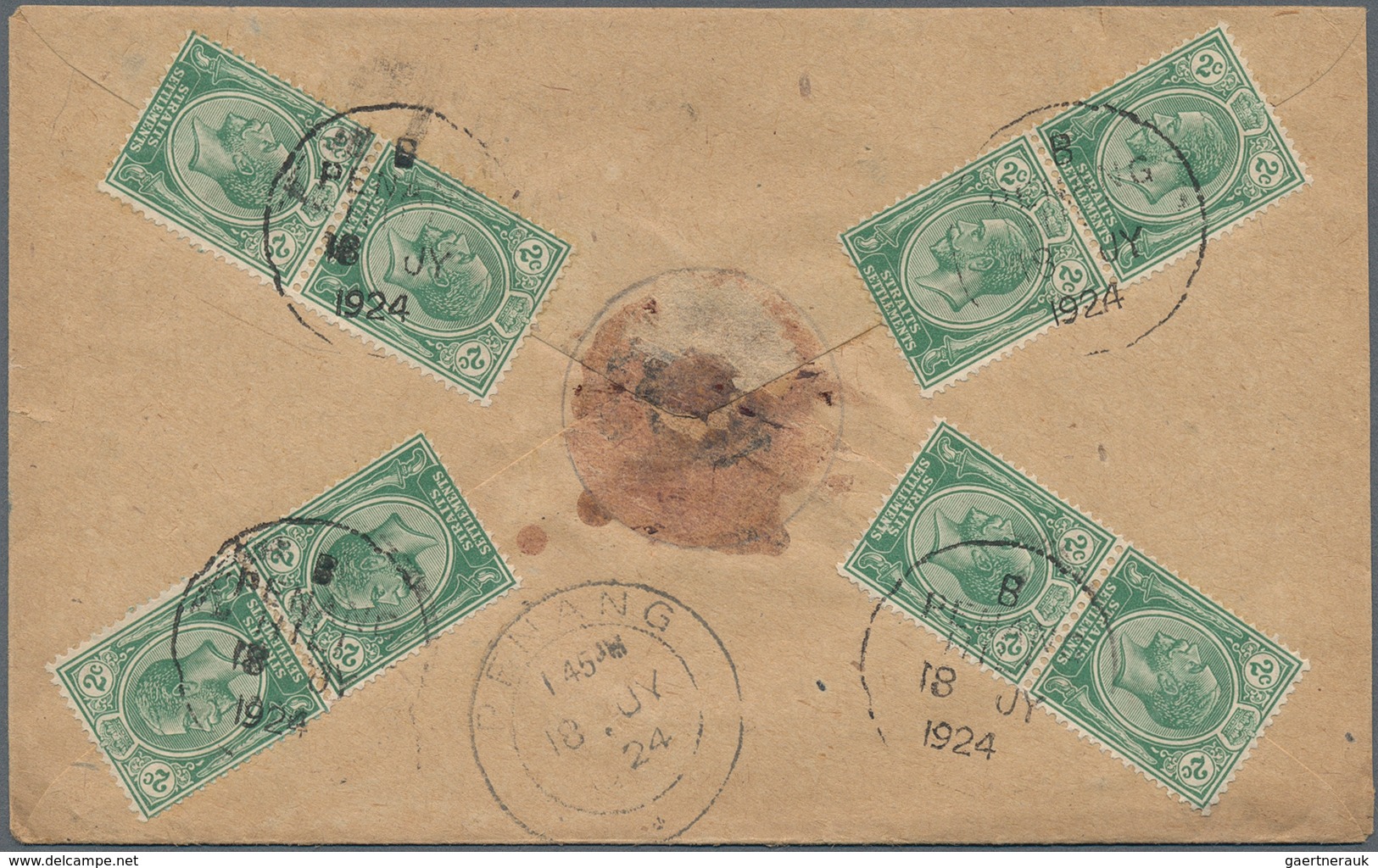 06361 Malaiische Staaten - Penang: 1906/1924, PENANG HILL: Straits Settlements KGV 2c. Green Single On Fro - Penang