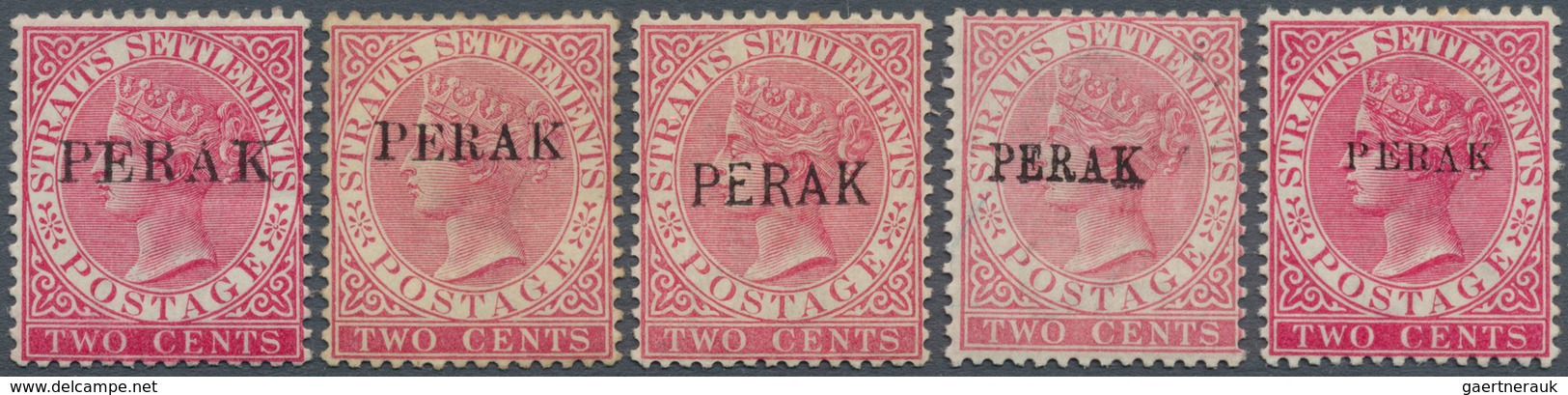 06482 Malaiische Staaten - Perak: 1884/1890, Straits Settlements QV 2c. Pale Or Bright Rose Wmkd. Crown CA - Perak