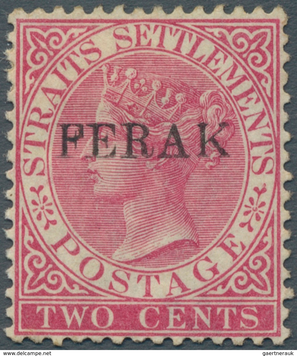 06486 Malaiische Staaten - Perak: 1884-91 QV 2c. Bright Rose With Overprint Variety "FERAK" For PERAK, And - Perak