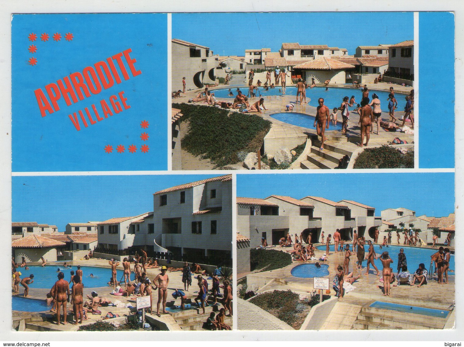 CP.. 11 . LEUCATE . APHRODITE VILLAGE . PISCINE . NU . NUE . NUDE . SEINS .NATURISTES .  HOMME . FEMME . ENFANT - Leucate