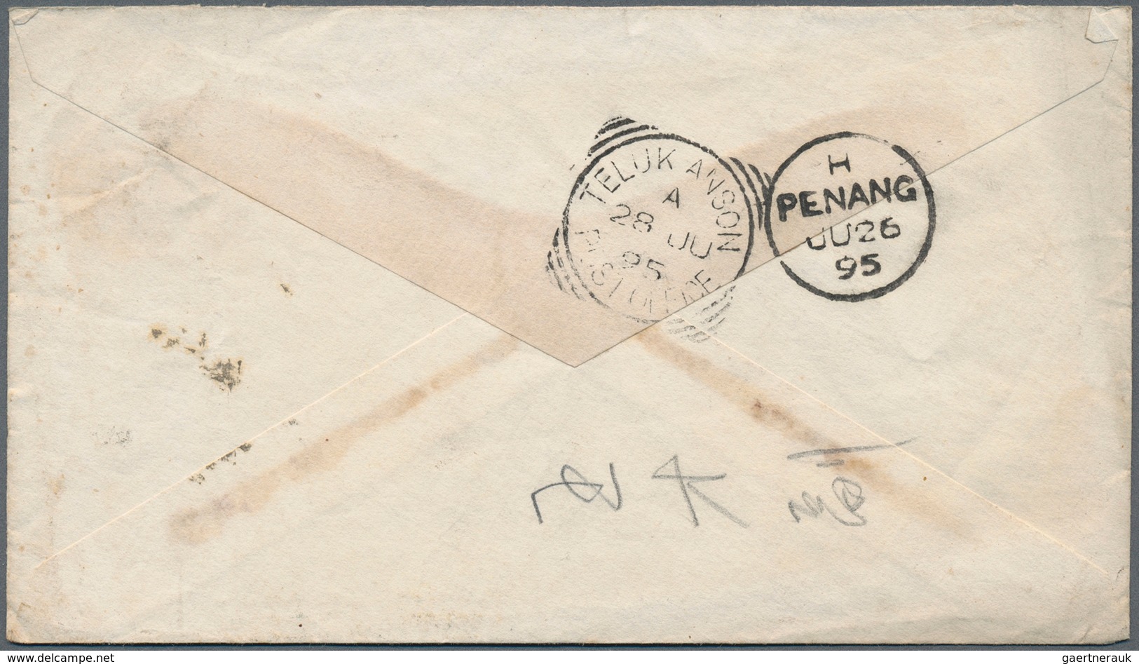 06504 Malaiische Staaten - Perak: 1891/1895, Two Different Incoming INDIA QV Stat. Envelopes Incl. 2a.6p. - Perak