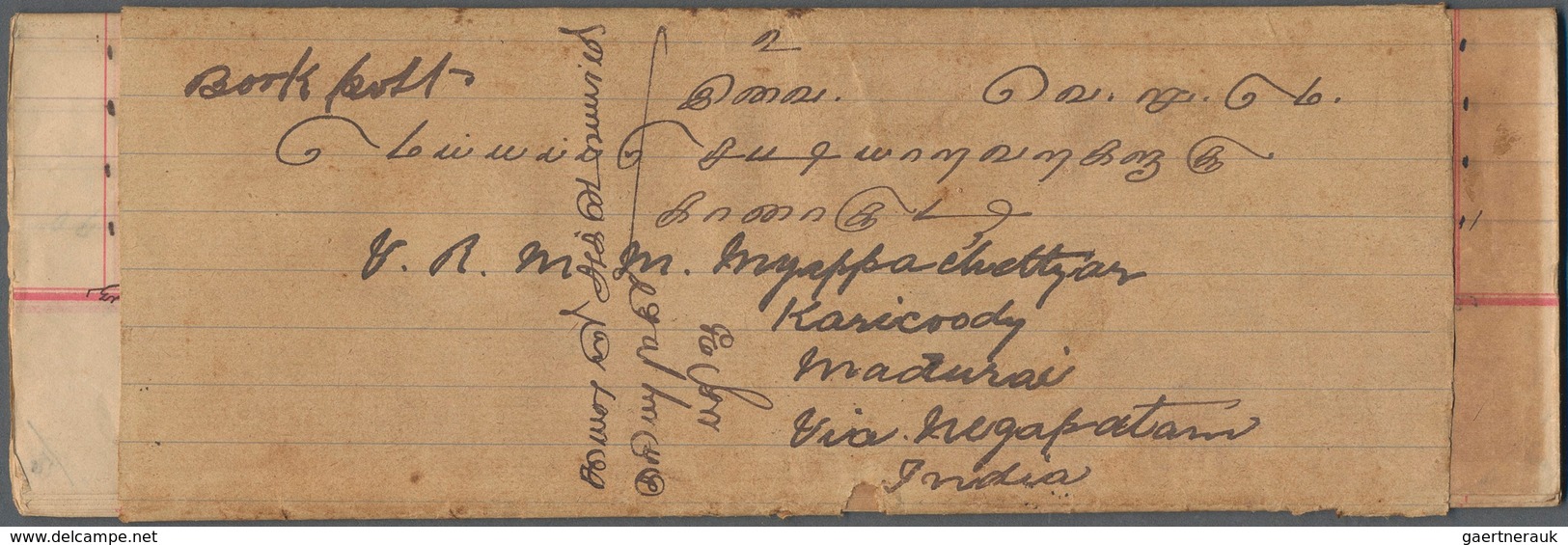 06518 Malaiische Staaten - Perak: 1897 TELUK ANSON, Two Wrappers + Contents Used As "Book Post" To Karaiku - Perak
