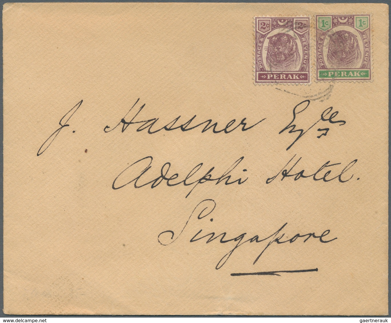 06519 Malaiische Staaten - Perak: 1898 (23 Jan.): Pre-UPU Cover From Teluk Anson To Singapore Franked By 1 - Perak