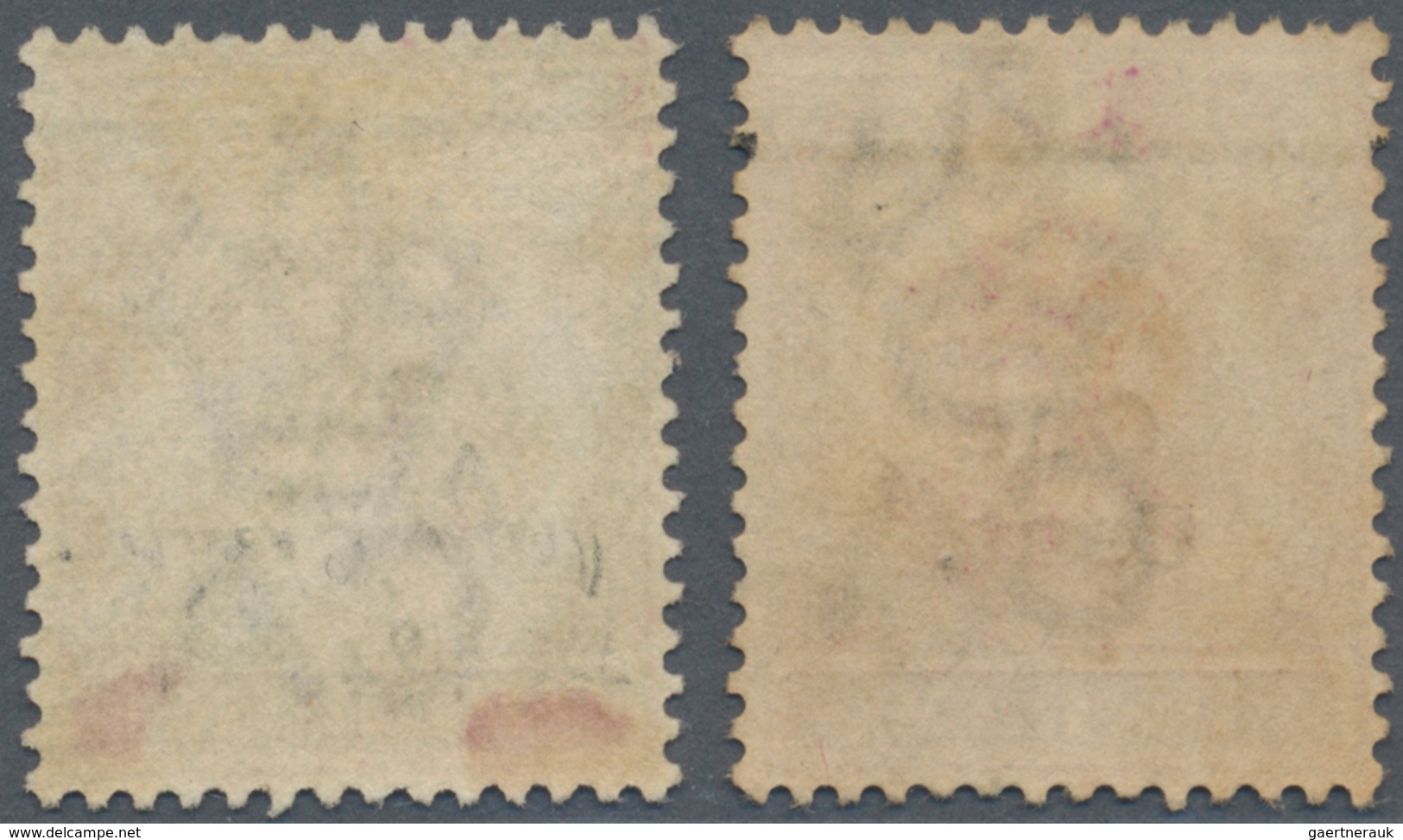 06526 Malaiische Staaten - Perak: 1900, Tiger Head 2c. Dull Purple And Brown Surch. 'One Cent.' Two Stamps - Perak