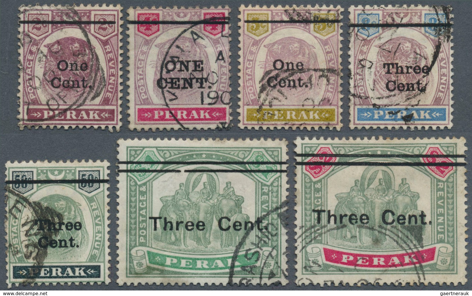 06527 Malaiische Staaten - Perak: 1900 Complete Set Of Seven Overprinted Stamps, From 1c. On 2c. To 3c. On - Perak