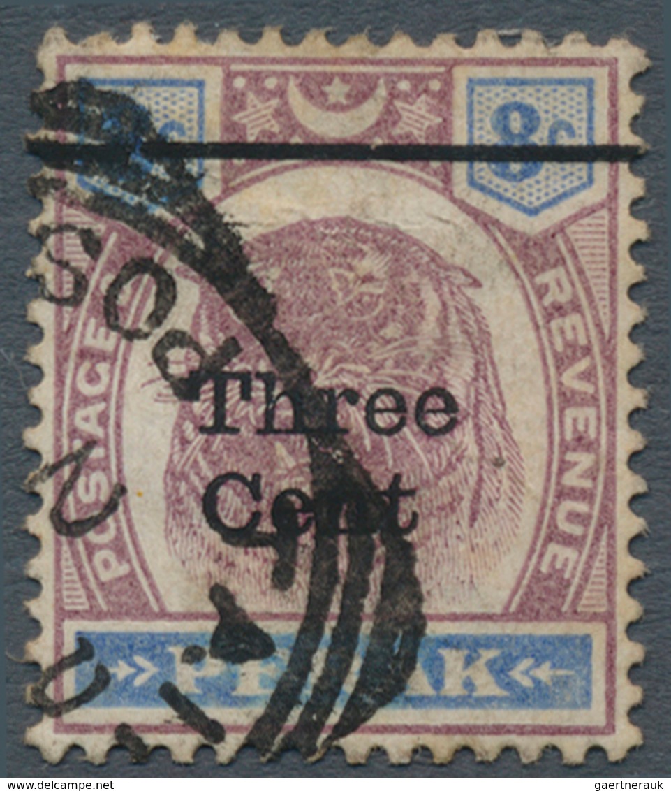 06531 Malaiische Staaten - Perak: 1900 "Three Cent" On 8c. Dull Purple & Ultramarine, Overprint Variety "N - Perak