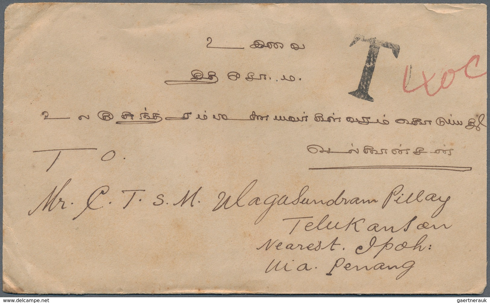 06598 Malaiische Staaten - Perak: 1915/1941, TELOK ANSON: small group with 12 covers bearing different sta