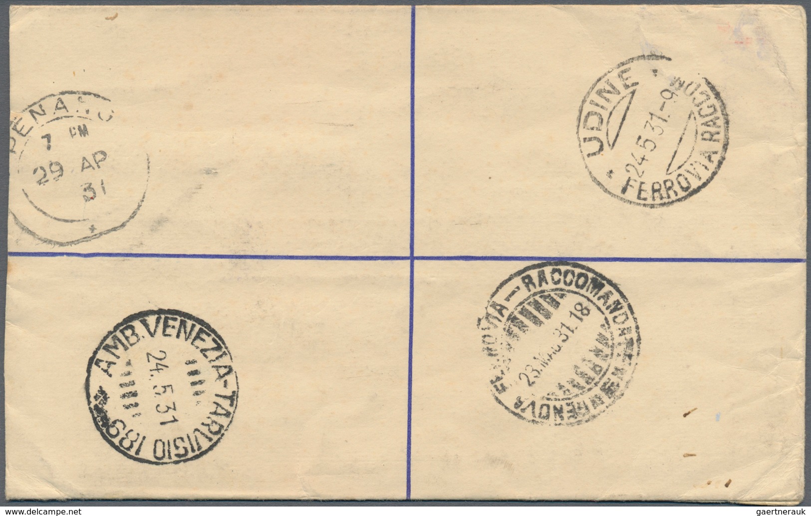 06644 Malaiische Staaten - Perak: 1931 (29.4.), Federated Malay States Registered Letter 12c. Blue Tiger U - Perak