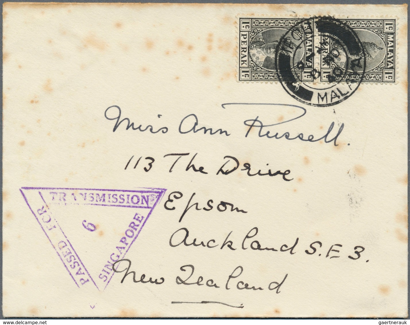 06672 Malaiische Staaten - Perak: 1936/1940, Group Of Three Entires: 25c. Rate On Imperial Airmail Cover F - Perak