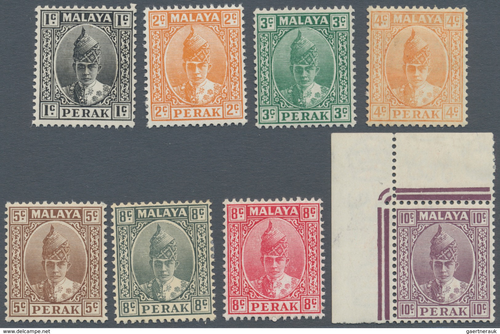 06697 Malaiische Staaten - Perak: 1938/1941, Sultan Iskander Definitives Part Set Of 14 Incl. The $-values - Perak