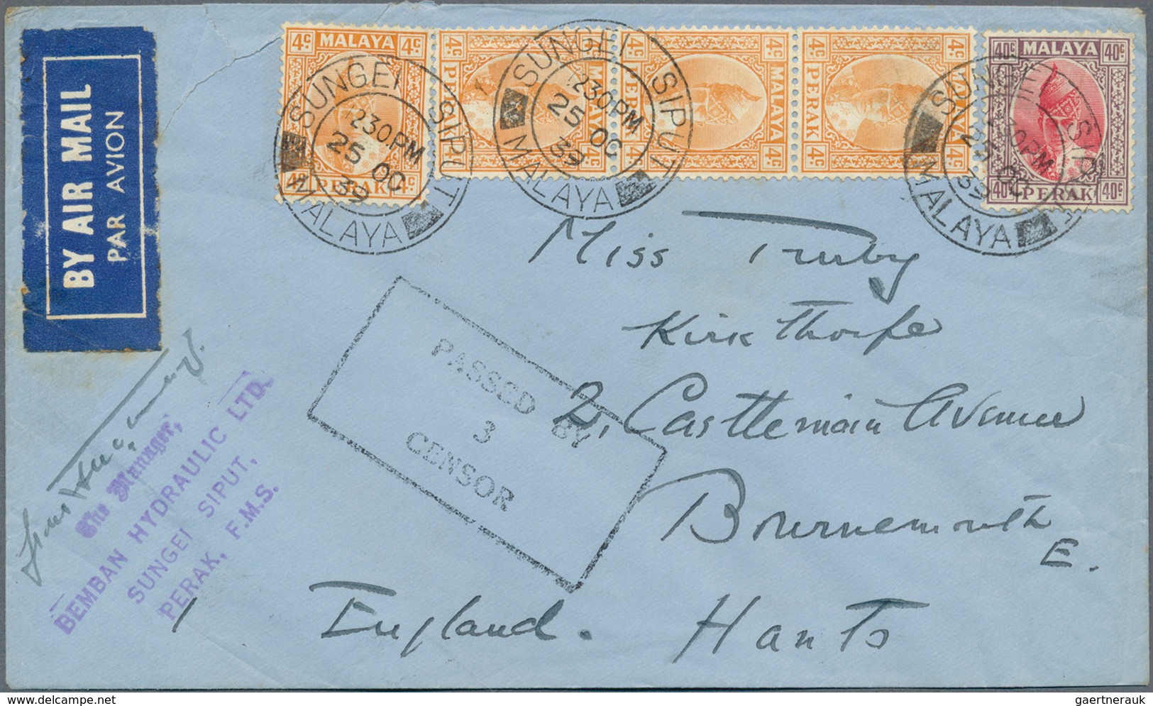 06717 Malaiische Staaten - Perak: 1939, 4c. Orange Single Copy And Vertical Strip Of Three Plus 40c. Scarl - Perak