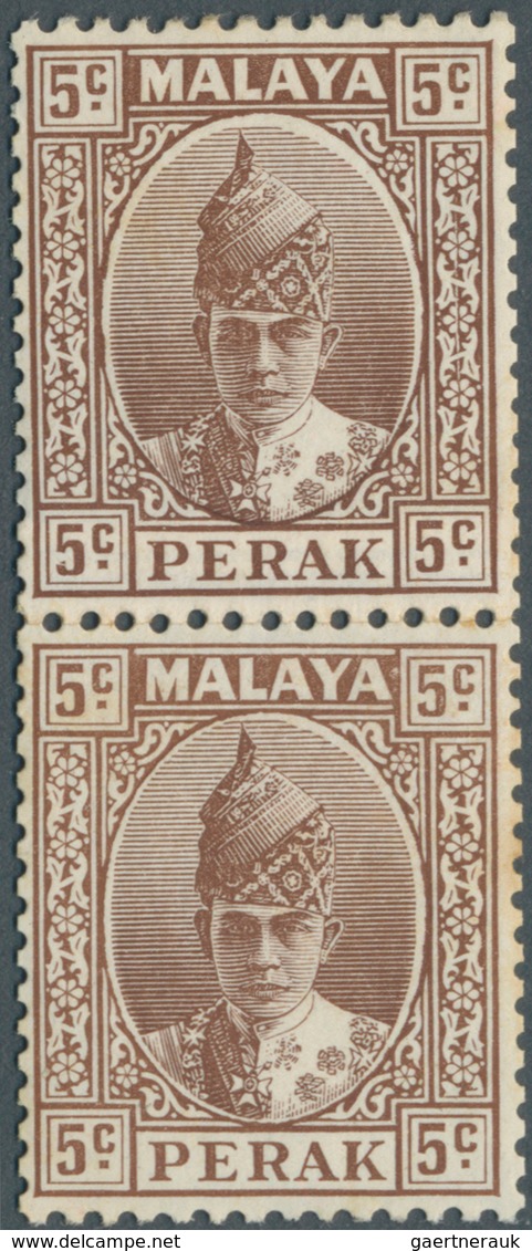 06718 Malaiische Staaten - Perak: 1939, 5c. Brown Coil Join, Mint O.g. Previously Hinged, Some Toning. - Perak