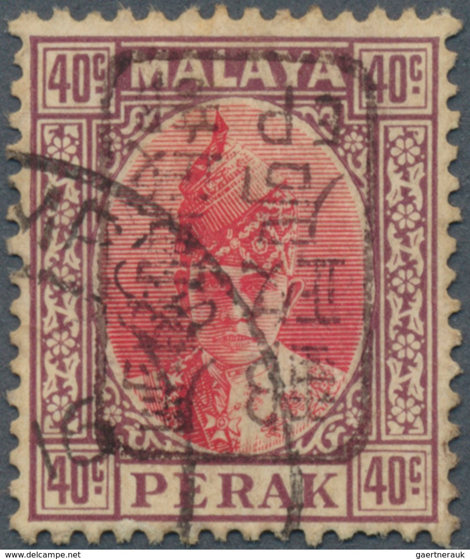 06777 Malaiische Staaten - Perak: Japanese Occupation, 1942, General Issues, Small Seal Ovpts: On 40 C., I - Perak