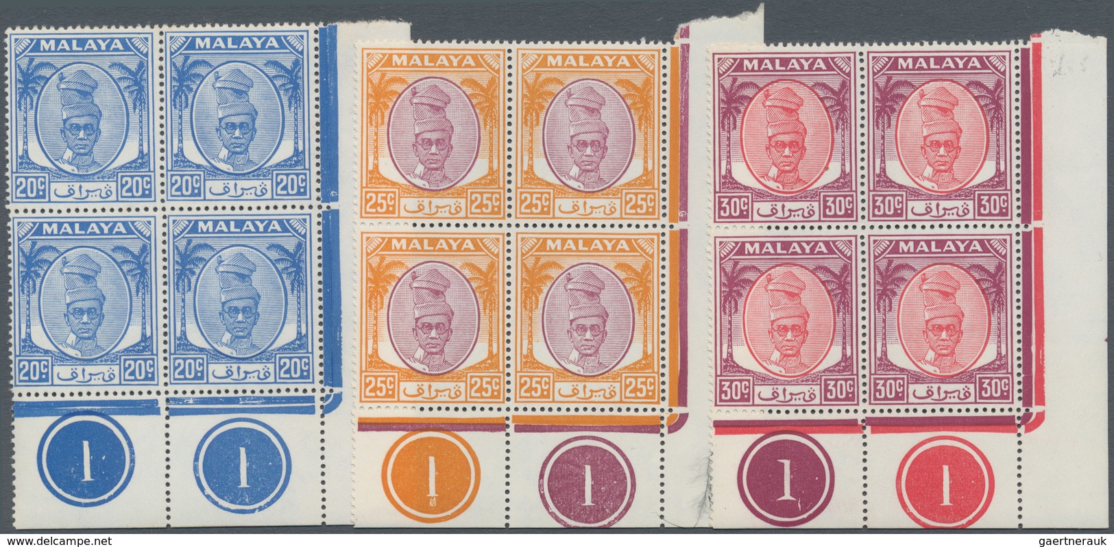 06807 Malaiische Staaten - Perak: 1950/1956, Sultan Yussuf Izzuddin Shah Definitives Ten Different Values - Perak