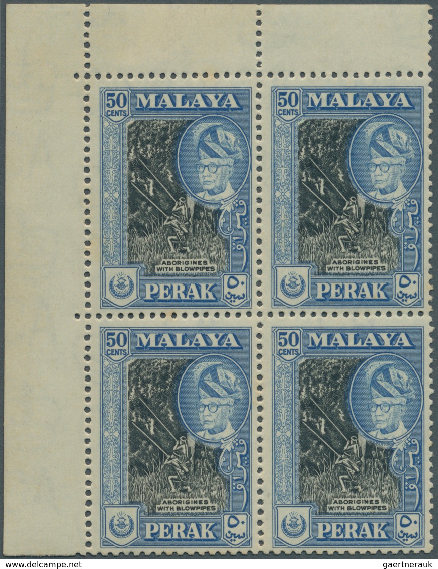 06813 Malaiische Staaten - Perak: 1960, Sultan Yussuf Izzuddin Shah 50c. 'Aborigines With Blowpipe' Perf. - Perak