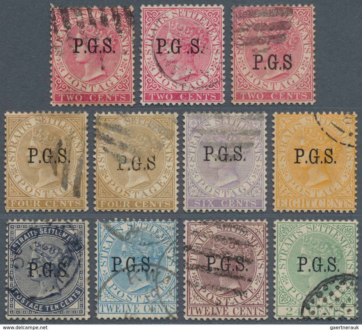 06826 Malaiische Staaten - Perak-Dienstmarken: 1889 Set Of Eight Different Singles, Plus Three Stamps Show - Perak