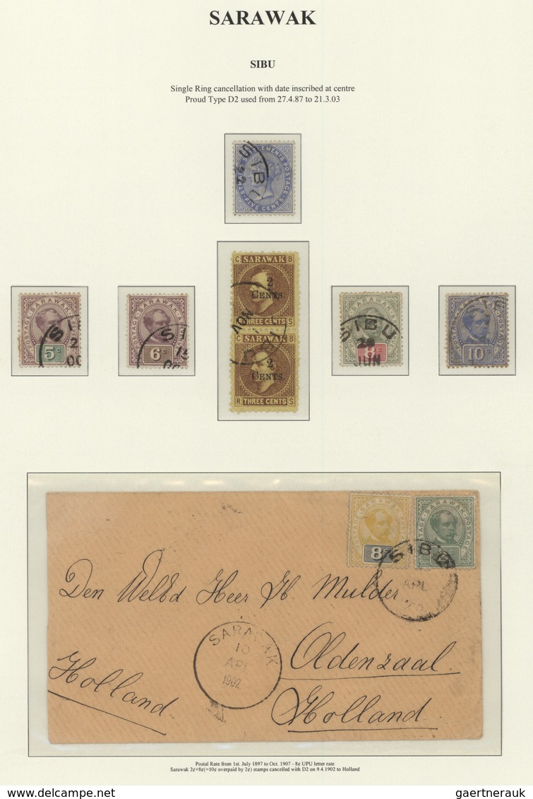 06864 Malaiische Staaten - Sarawak: 1887/1903, 2 C Green And 8 C Yellow Black (SG 37, 40), Mixed Franking - Other & Unclassified