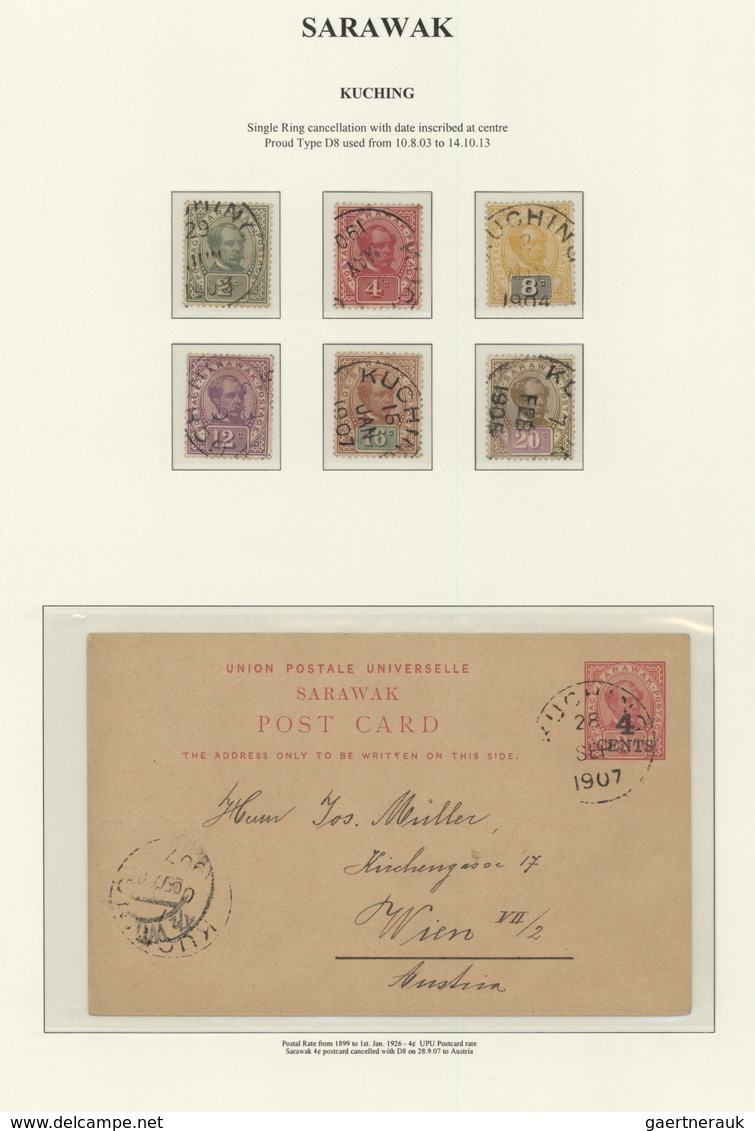 06890 Malaiische Staaten - Sarawak: 1903/19013, 4 CENTS On 3 C Red Postal Stationery Card With Single Circ - Other & Unclassified