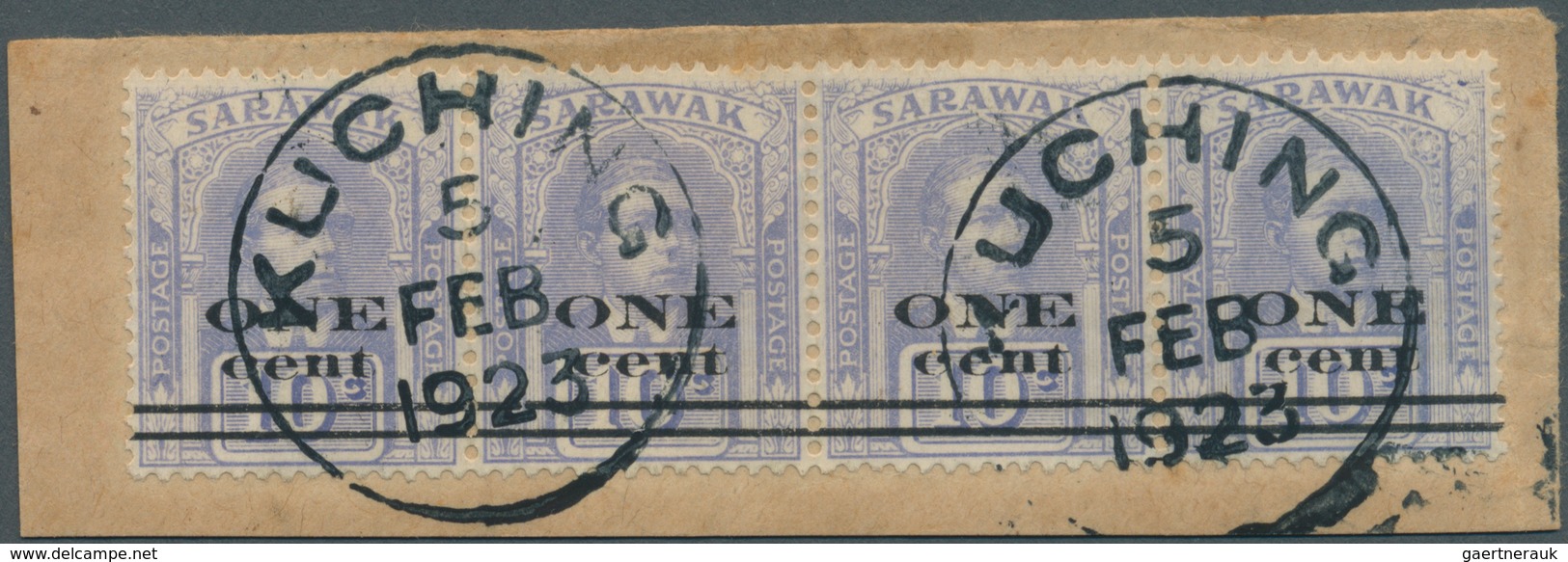 06913 Malaiische Staaten - Sarawak: 1923, Sir Charles Vyner Brooke 1st Printing Surcharge (bars 1¼ Mm Apar - Other & Unclassified