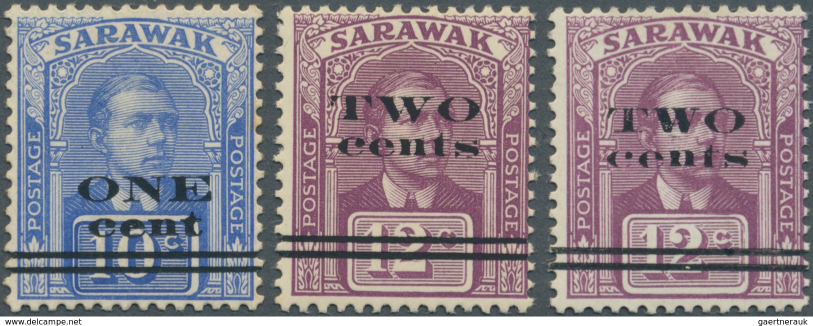 06914 Malaiische Staaten - Sarawak: 1923, Sir Charles Vyner Brooke 2nd Printing Surcharges (bars ¾ Mm Apar - Other & Unclassified