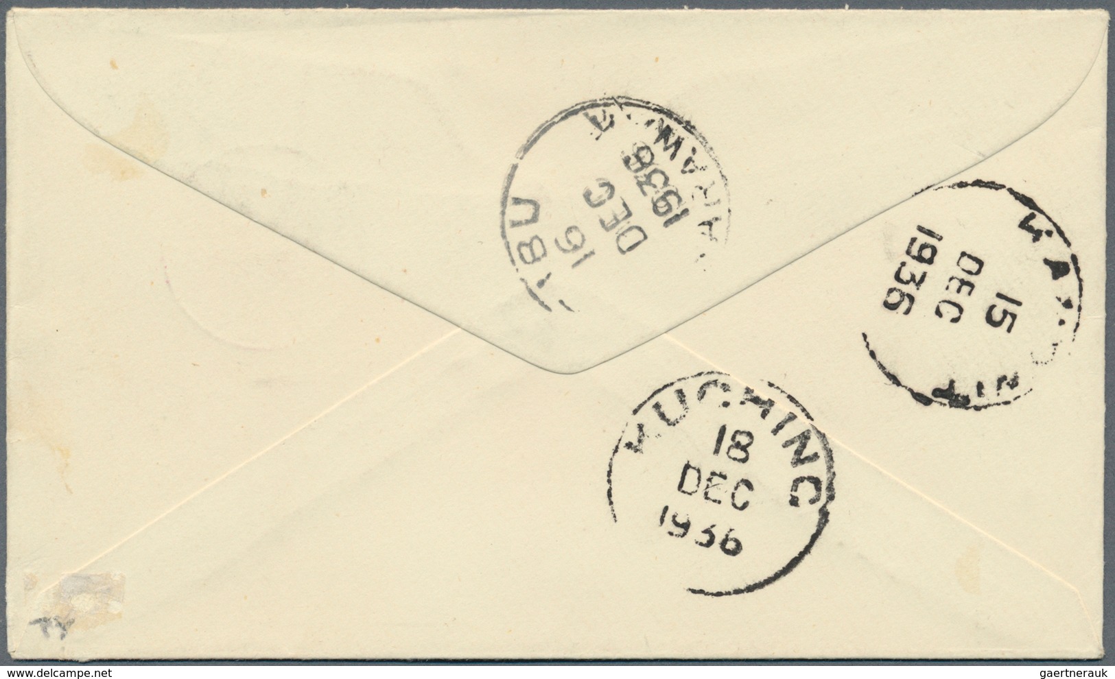 06961 Malaiische Staaten - Sarawak: 1936, Cover With 1c And 4c Brooke Tied By "MELUAN SARAWAK 13 DE 1936" - Other & Unclassified