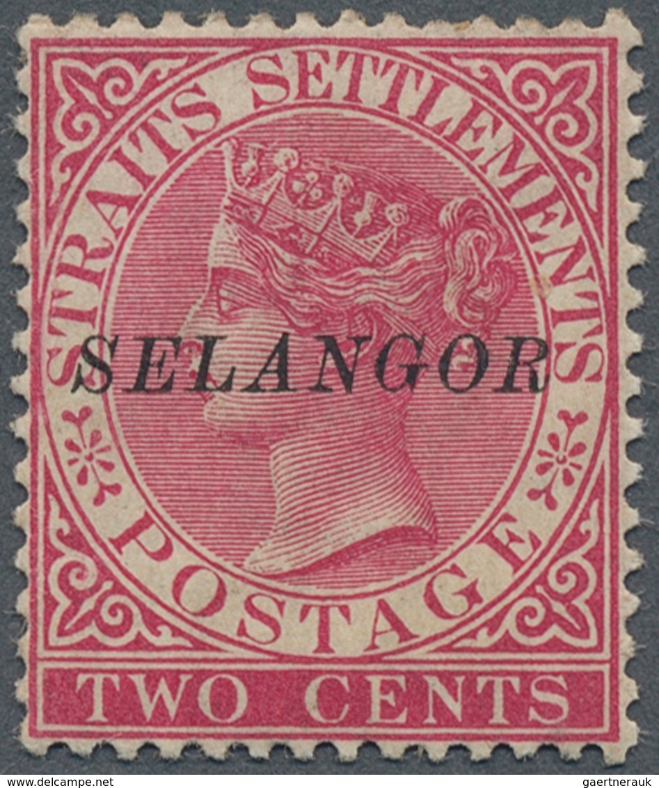 07036 Malaiische Staaten - Selangor: 1891, Straits Settlements QV 2c. Pale Rose With 'SELANGOR' Opt. In Ty - Selangor