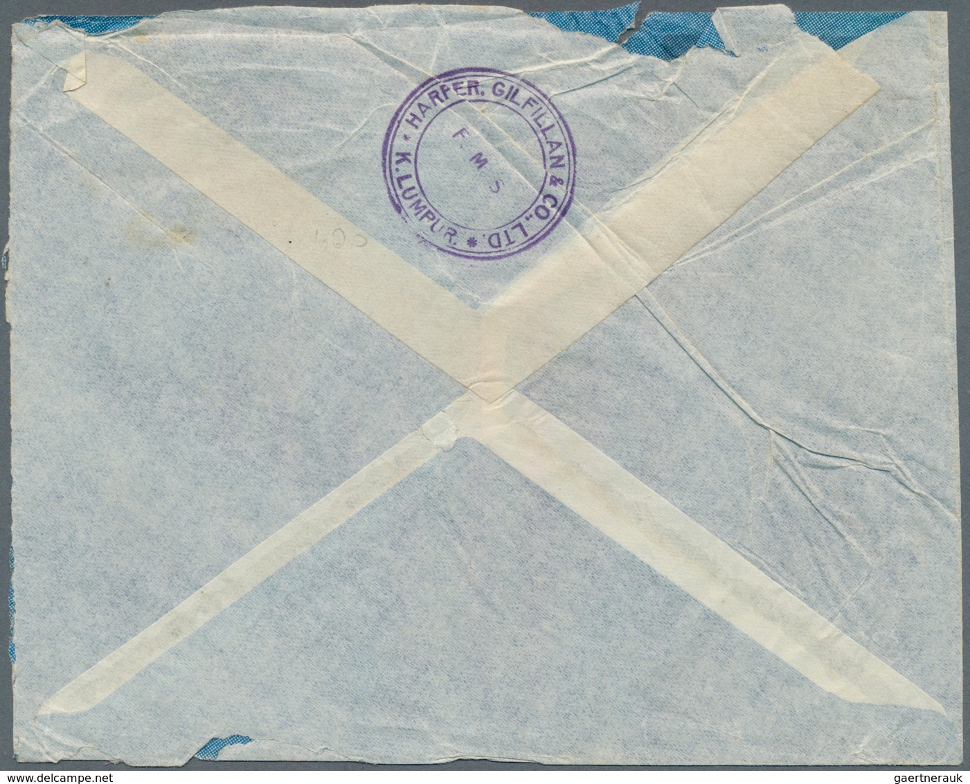 07179 Malaiische Staaten - Selangor: 1934 (11.12.), Airmail Cover Endorsed 'Per Dutch Air Mail' Bearing FM - Selangor